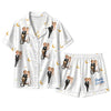 Dreamy White Crescent Moon Scatter Custom Short Pajama Set for Couples