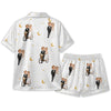 Dreamy White Crescent Moon Scatter Custom Short Pajama Set for Couples
