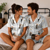 Dreamy White Crescent Moon Scatter Custom Short Pajama Set for Couples
