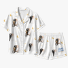 Dreamy White Crescent Moon Scatter Custom Short Pajama Set for Couples
