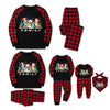 Snowflake Cartoon Dog Christmas Party Family Matching Pajamas - Red & Black Buffalo Plaid Set