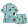 Elegant Aqua Blue Bow Pearl Scatter Custom Short Pajama Set - image 3