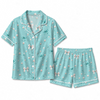 Elegant Aqua Blue Bow Pearl Scatter Custom Short Pajama Set - image 2