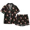Elegant Black Ornament Sparkle Scatter Custom Short Pajama Set