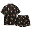 Elegant Black Ornament Sparkle Scatter Custom Short Pajama Set