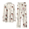 Elegant Cream Object Medley Custom Long Pajama Set for Bride