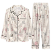 Elegant Cream Object Medley Custom Long Pajama Set for Bride