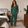 Elegant Green Botanical Scrolls Custom Long Pajama Set