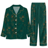 Elegant Green Botanical Scrolls Custom Long Pajama Set