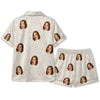 Elegant Ivory Sparkle Waves Custom Short Pajama Set