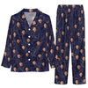 Elegant Navy Filigree Vines Custom Long Pajama Set