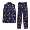 Elegant Navy Filigree Vines Custom Long Pajama Set