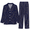 Elegant Navy Filigree Vines Custom Long Pajama Set