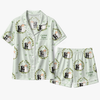 Elegant Sage Green Laurel Wreath Scatter Custom Short Pajama Set for Couples