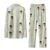 Elegant Sage Green Vine Linework Custom Long Pajama Set
