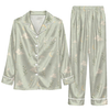 Elegant Sage Green Vine Linework Custom Long Pajama Set