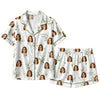 Elegant White Bouquet Heart Scatter Custom Short Pajama Set