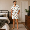 Elegant White Bouquet Heart Scatter Custom Short Pajama Set - image 6