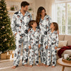Elegant White Ink Foliage Custom Long Pajama Set for Dog Lovers