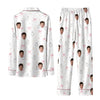 Elegant White Ring Scatter Custom Long Pajama Set