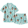 Festive Aqua Cake Balloon Medley Custom Short Pajama Set
