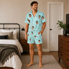 Festive Aqua Cake Balloon Medley Custom Short Pajama Set - image 6