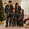Festive Black Burst Scatter Custom Long Pajama Set for Dog Lovers
