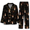 Festive Black Burst Scatter Custom Long Pajama Set for Dog Lovers