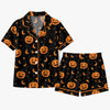 Festive Black Crescent Scatter Custom Short Pajama Set