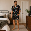Festive Black Hat Confetti Scatter Custom Short Pajama Set - image 6