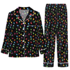 Festive Black Light Strand Custom Long Pajama Set