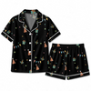 Festive Black Pennant Gift Scatter Custom Short Pajama Set - image 2