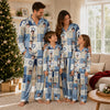 Festive Blue Beige Patchwork Symbols Custom Long Pajama Set