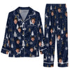 Festive Blue Silhouette Scatter Custom Long Pajama Set
