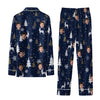 Festive Blue Silhouette Scatter Custom Long Pajama Set