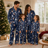 Festive Blue Silhouette Scatter Custom Long Pajama Set