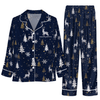 Festive Blue Silhouette Scatter Custom Long Pajama Set