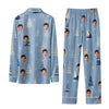 Festive Blue Triangle Scatter Custom Long Pajama Set