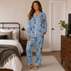 Festive Blue Triangle Scatter Custom Long Pajama Set