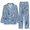 Festive Blue Triangle Scatter Custom Long Pajama Set