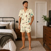 Festive Cream Gift Star Scatter Custom Short Pajama Set - image 6