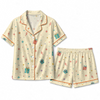 Festive Cream Gift Star Scatter Custom Short Pajama Set - image 2