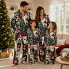 Festive Dark Forest Green Contrast Patchwork Custom Long Pajama Set