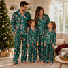 Festive Dark Green Motif Medley Custom Long Pajama Set