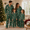 Festive Dark Green Tree Motifs Custom Long Pajama Set