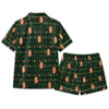 Festive Forest Green Garland Rows Custom Short Pajama Set