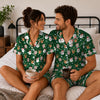 Festive Green Dotted Medley Custom Short Pajama Set