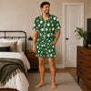 Festive Green Dotted Medley Custom Short Pajama Set