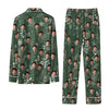 Festive Green Organic Scatter Custom Long Pajama Set