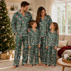 Festive Green Organic Scatter Custom Long Pajama Set
